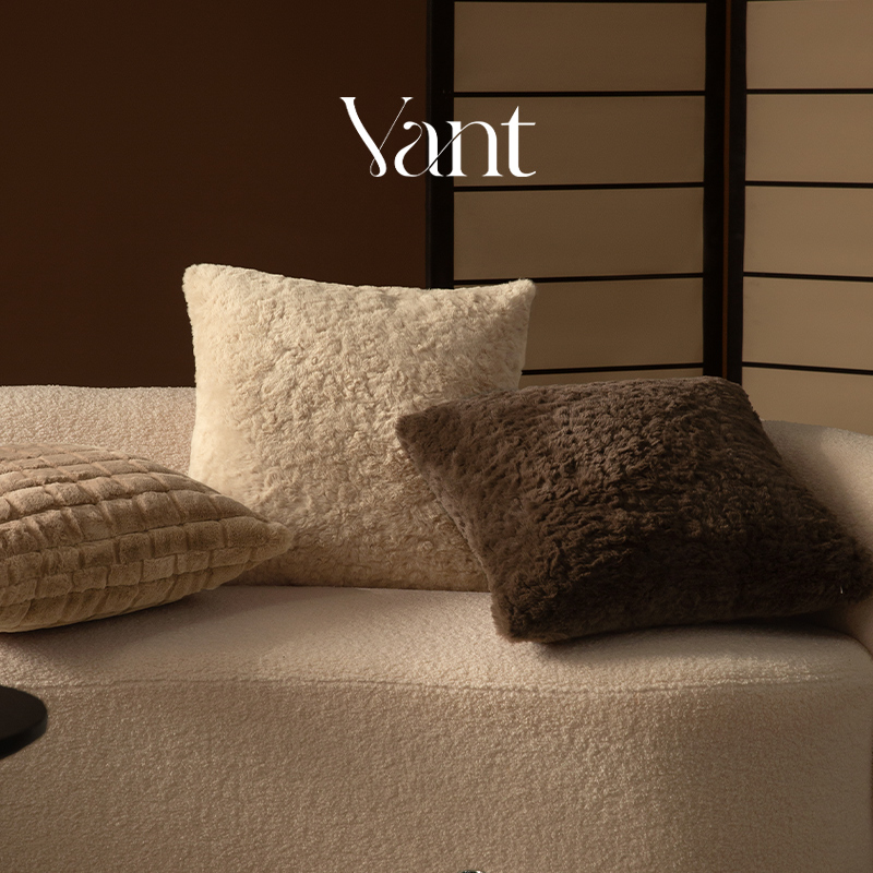 美拉德轻奢高级感毛绒抱枕冬天客厅沙发睡觉腰枕办公室靠背靠枕套