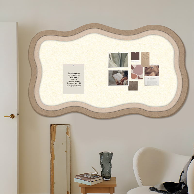 奶油风照片墙毛毡板墙贴墙面装饰背景板软木墙板留言板记事板墙上