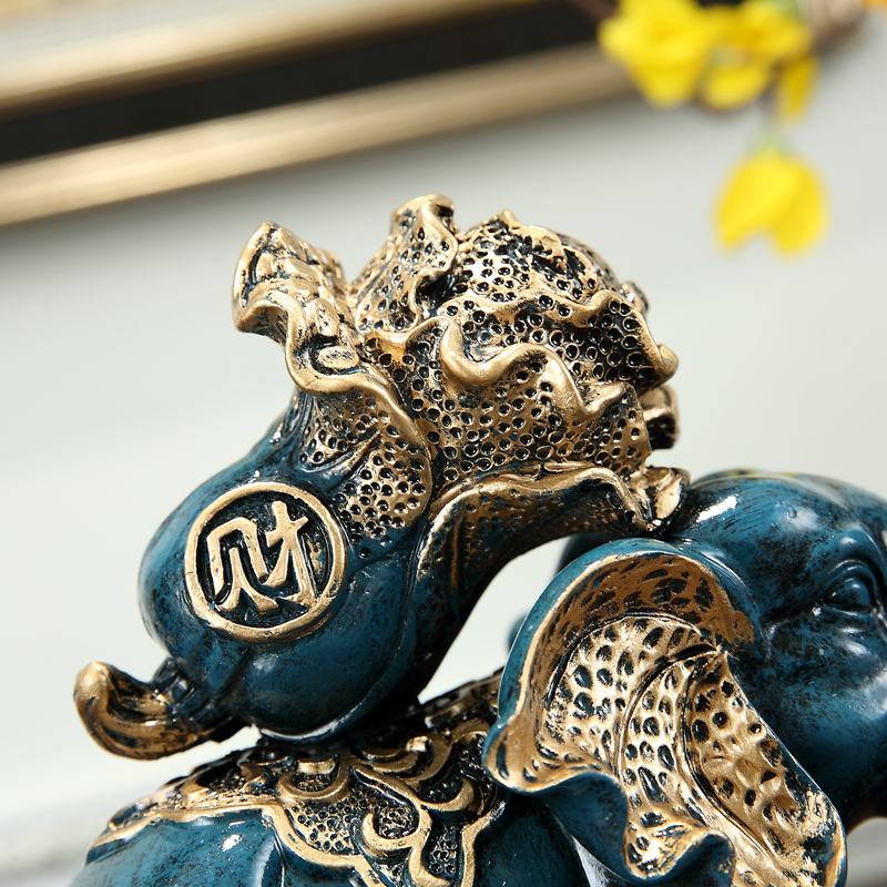 欧式招财大象摆件装饰品电视柜创意软装办公室工艺摆设开业礼品