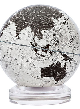 水晶底座】宏微地球仪轻奢手工书房客厅玄关开业节日礼品水晶摆件