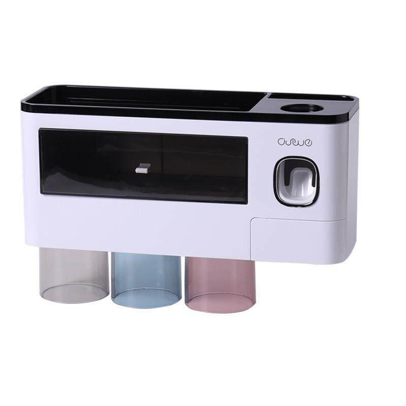 牙刷置套物刷牙杯漱口杯透卫生免打孔半挂墙间式牙具收TPT纳架盒