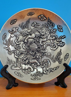 雄狮摆件白铜镀银饰品 家居 玄关 书桌装饰品 博.古架工艺品