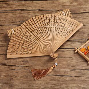 扇子折叠便携镂空折扇舞蹈专用竹扇新中式国风随身携带夏天耐用小