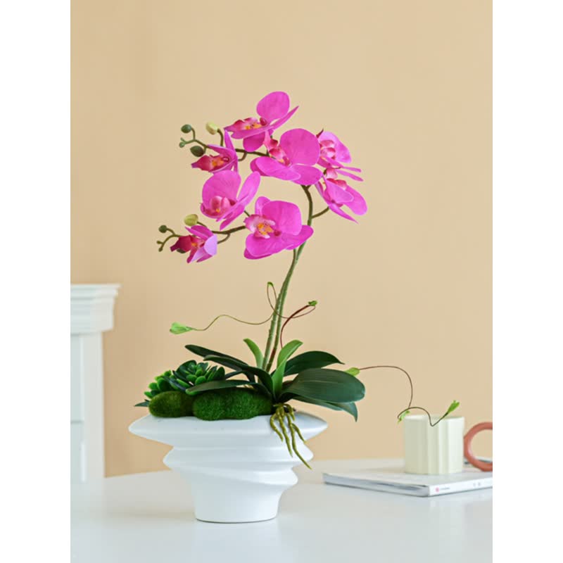 蝴蝶兰彷真假花轻奢高端摆设现代简约家居客厅桌面装饰花艺摆件图片
