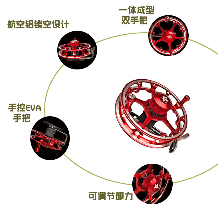 蚁王风火轮谷麦轮前打竿专用全金属改装轮手拨泄力八卦轮有声渔轮