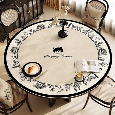 法式圆桌垫圆形防水防油防烫耐高温餐桌垫擦免洗桌布桌面保护垫