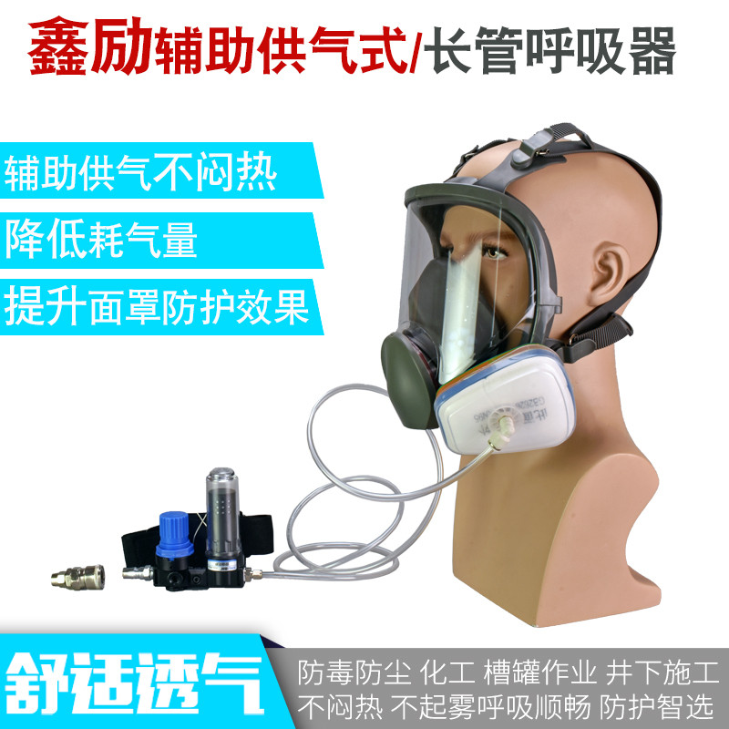 供气式喷漆防毒面具 全面具 化工喷漆防护面罩 接无油空压机呼吸