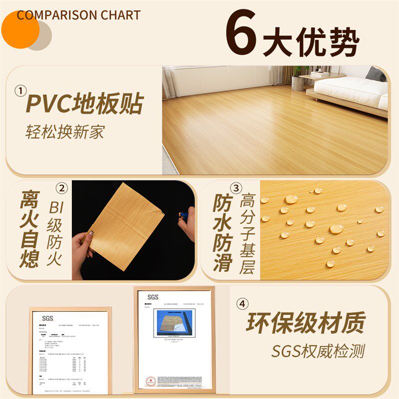 木纹地板纸自粘加厚耐磨防水翻新遮丑装饰地垫家用仿木地板地