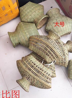 鱼篓 竹编 渔具 道具  装饰挂件 渔篓 渔夫 笆篓 农家乐