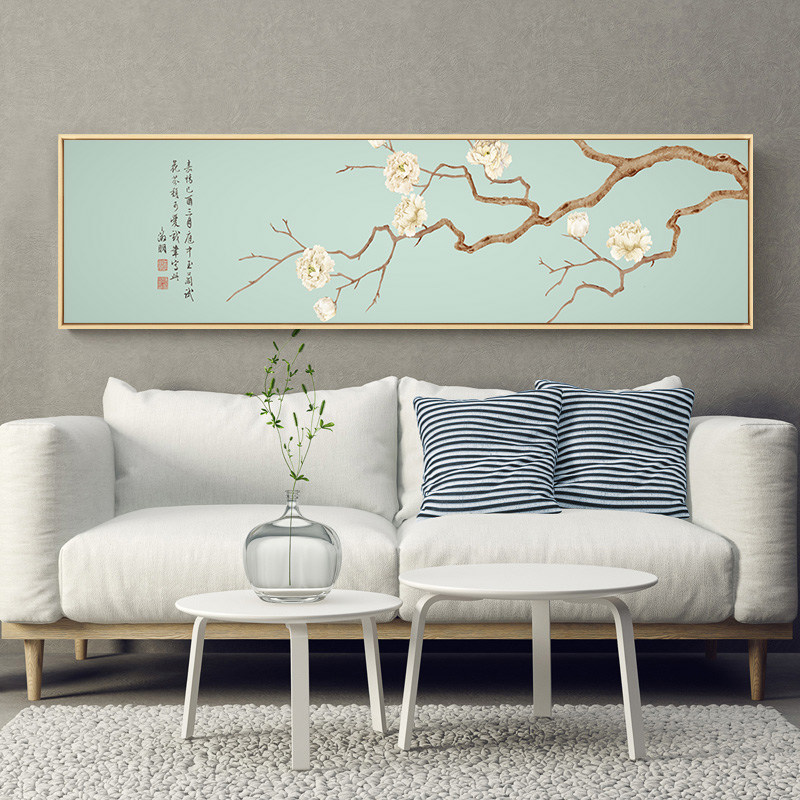 卧室床头装饰画卧挂画温馨房间新客厅背景壁画玉兰牡丹