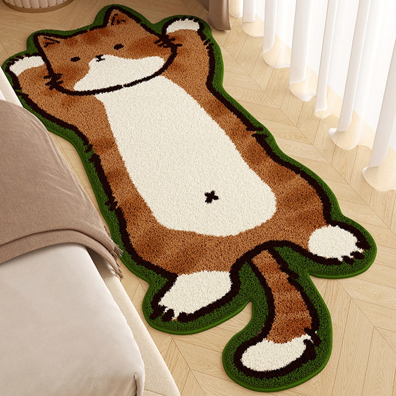 蜜尔卡通可爱床边地毯卧室公床边毯房间冬天仿羊绒儿童房厚地垫