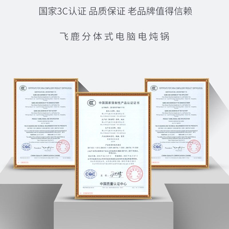 飞鹿陶瓷电炖锅紫砂锅煲汤煮粥白瓷隔水电炖盅全自动大容量家商用