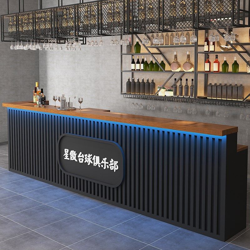 铁艺收银台店铺小型台球厅桌球馆转角收银柜台工业风酒吧吧台