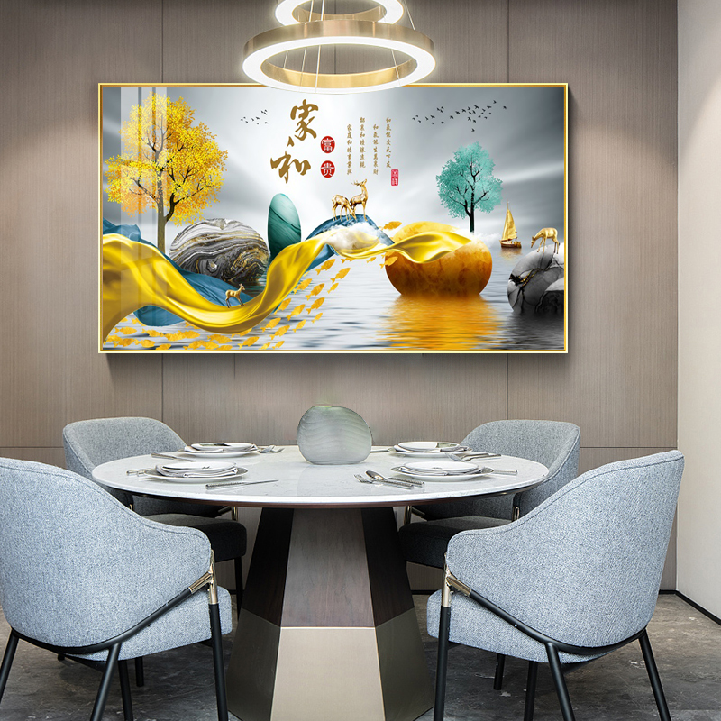 轻奢酒杯饭厅装饰画画大幅现代客厅挂画画大气饭厅简约餐桌背景墙图片