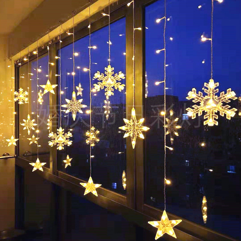 LED少女心小彩灯闪灯串灯满天星雪花节日灯星星灯房间宿舍装饰