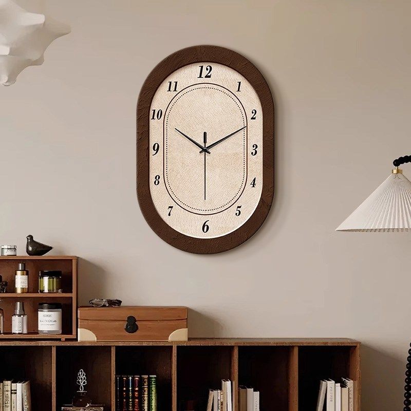 法式复古客厅钟表中古风餐厅创意背景墙简约挂钟时钟2025新款挂表