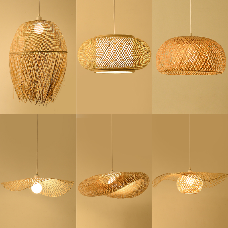 竹编灯笼东南亚风格竹艺吊灯日式田园卧室客厅餐厅民宿茶室饭店灯
