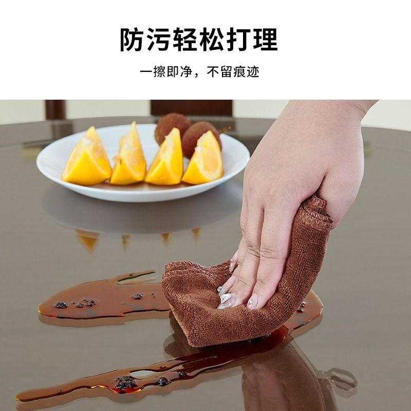 圆形钢化玻璃餐桌大圆桌茶几玻璃片定制台面家用防烫桌面防爆