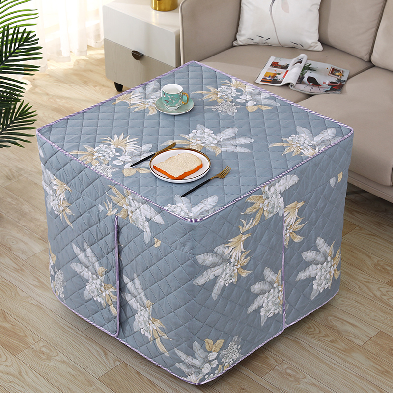 加棉夹棉烤火桌子罩套80x80电炉罩套正方形电炉罩子取暖桌罩冬季