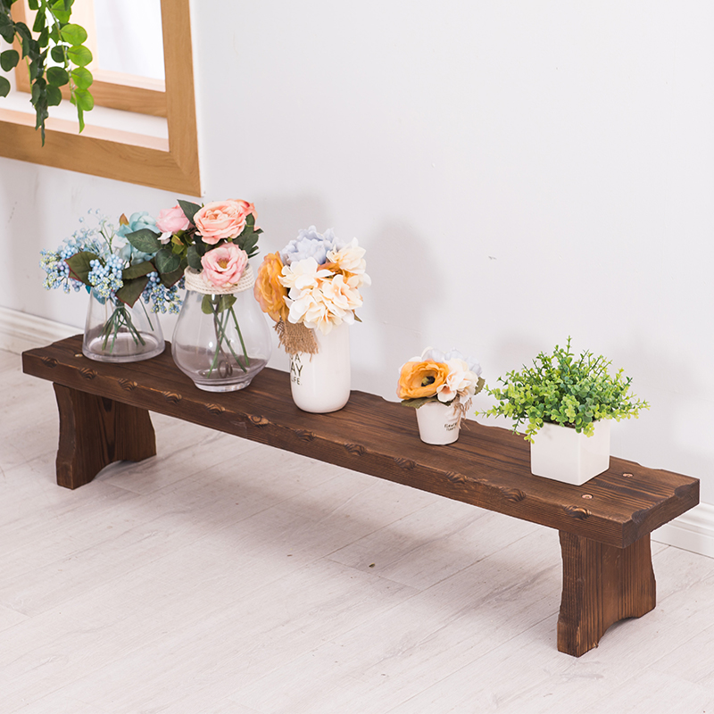 台阶脚踏实木阳台花架地面长条板凳木质花凳室内客厅多层盆栽架