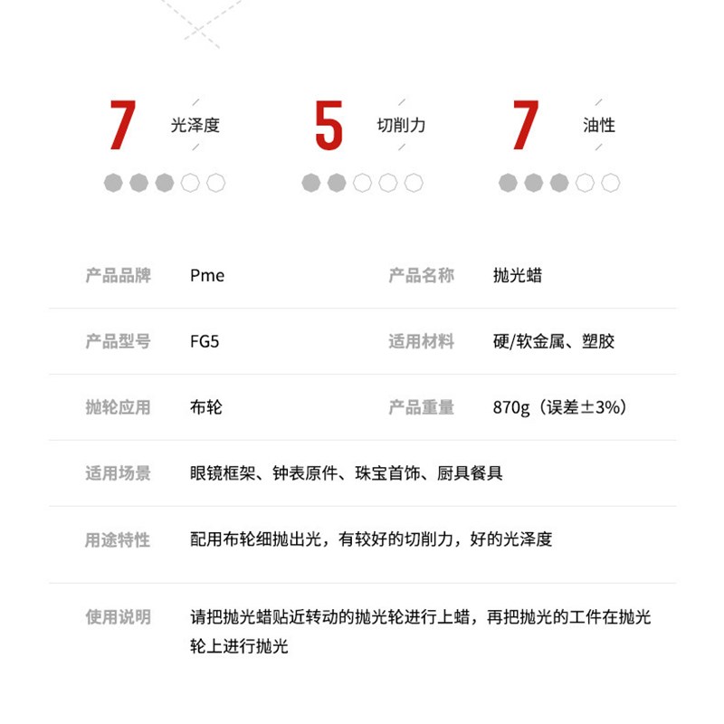 抛光蜡必美宜八角形抛光蜡抛光镜面抛光腊绿油棒