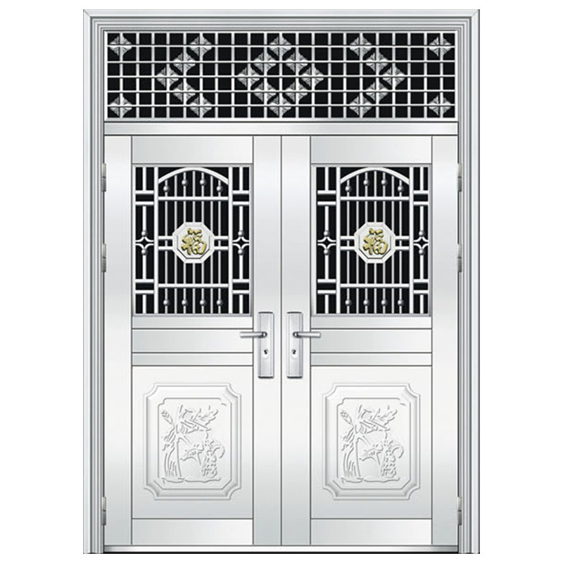 大门双开门农村304不锈钢门乡村家用门别墅大门防盗门不锈钢大门