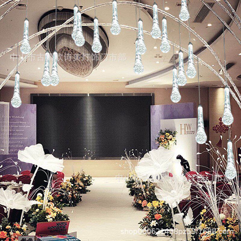 婚礼堂婚庆道具发光水滴造型酒店舞台场地布置装饰灯