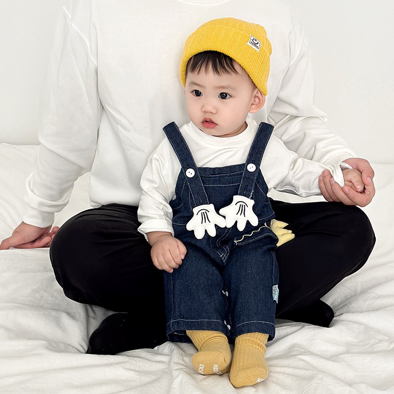连体衣婴儿春秋款6-9月宝宝秋季套装韩版婴幼儿洋气背带裤两件套
