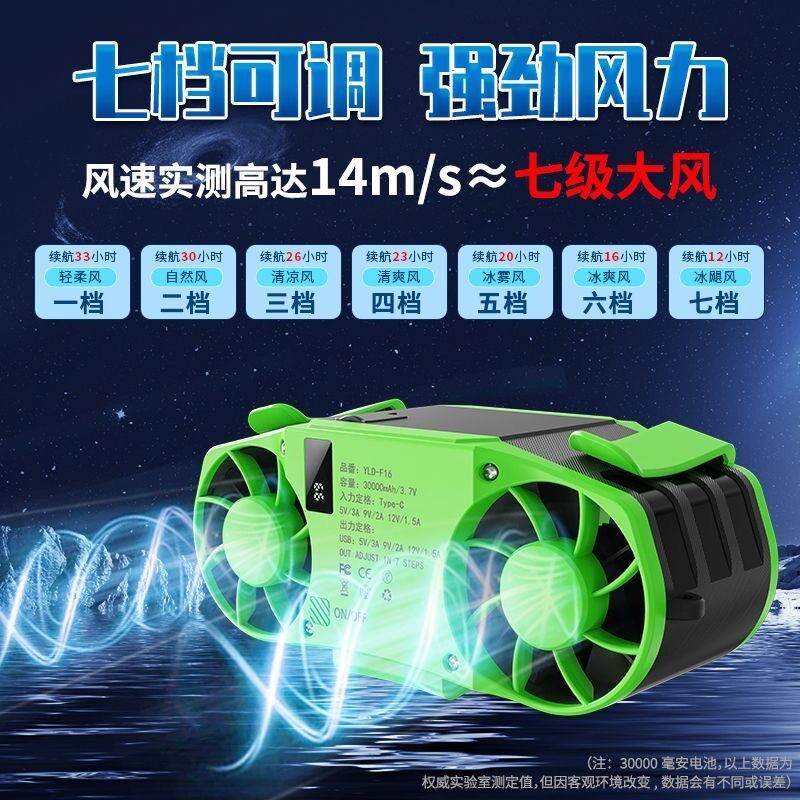 挂腰风扇便携式随身工地电焊工人腰间制冷挂脖小风扇户外降温神器