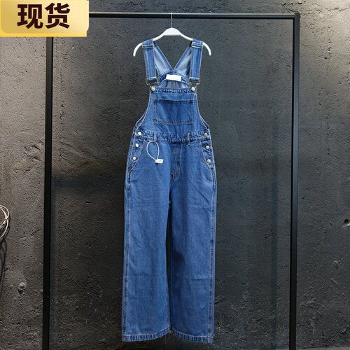 【现货】MS夏季时尚洋气牛仔背带裤女新款韩版V宽松连体裤女