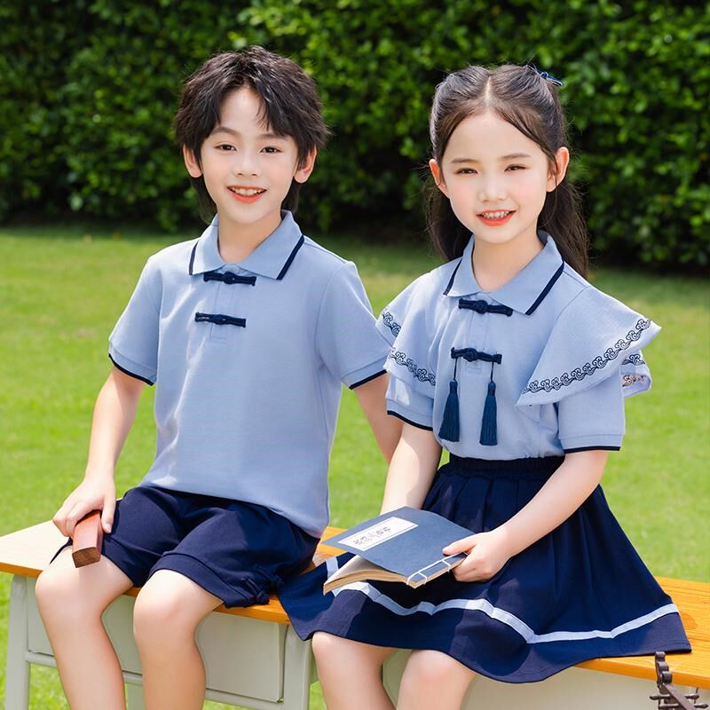 中国风小学生校服套装夏装新款男女儿童年级班服幼儿园毕业表演服