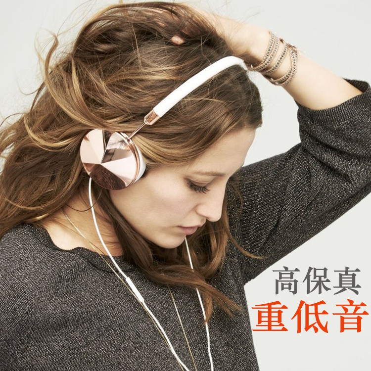 HIFI重低音耳机头戴式男女可爱潮电脑手机音乐有线控X带麦耳麦通