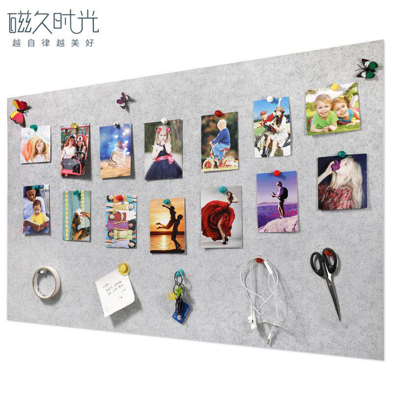 彩色磁性毛毡板墙贴背o胶软木板照片墙照片展示板背景墙留言板墙