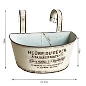 甄选壁挂花盆双耳户外花园阳台庭院铁皮花盆装 饰挂件铁艺花桶多肉