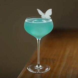 蝶形香槟杯创意鸡尾酒杯调酒杯高脚饮品杯宽口玻璃杯马提尼杯子