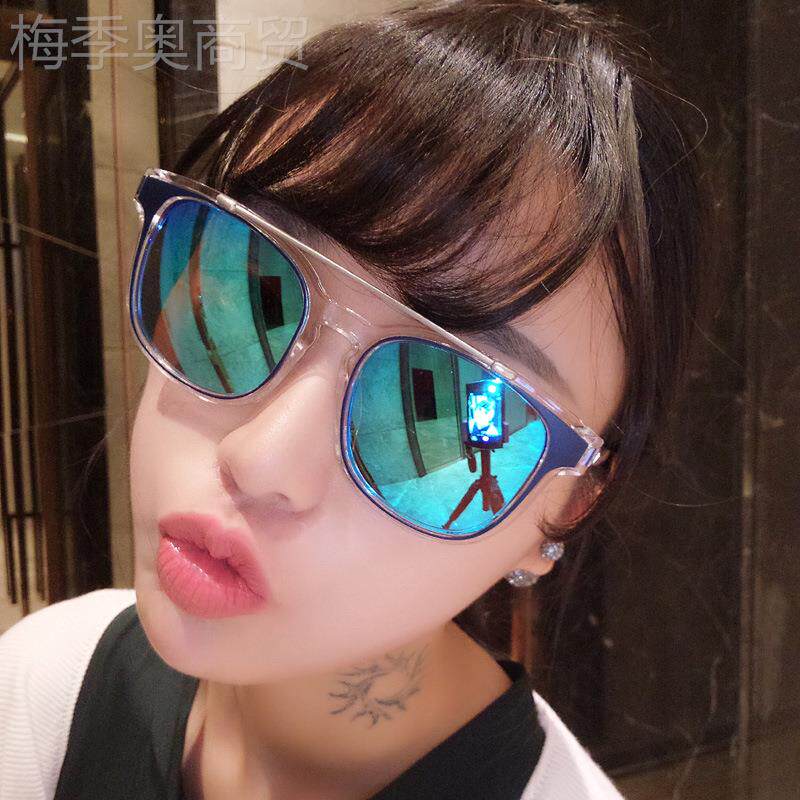千艾2GIM023新款太透明框架反光眼镜修太脸女士阳阳镜复镜古潮人