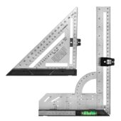 甄选7寸精度不锈钢三角板木工水平三角尺公英制90度45度12寸直角