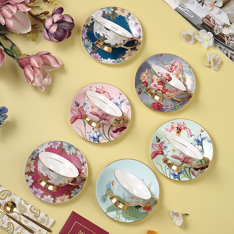 美道幸福花语咖啡杯子精致花茶壶英式下午茶茶具套装新婚礼物