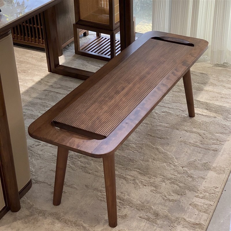 北美黑胡桃木新中式实木茶几迷你休闲家用阳台移动小型茶桌茶台桌