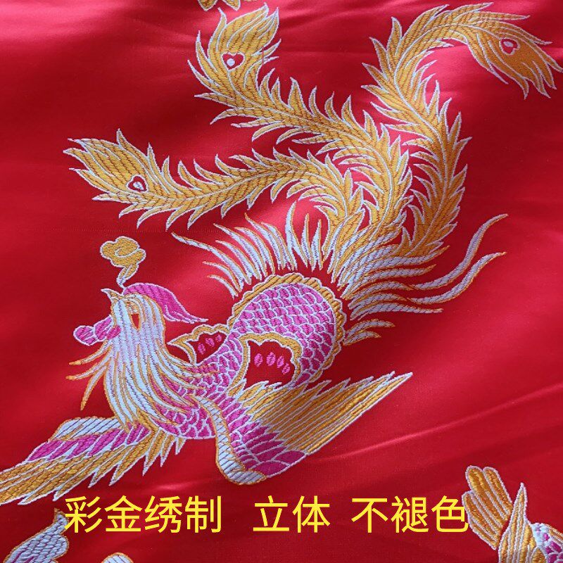 老式包边绸缎被子结婚红绿婚被手工喜被龙凤条纹被套全棉被芯