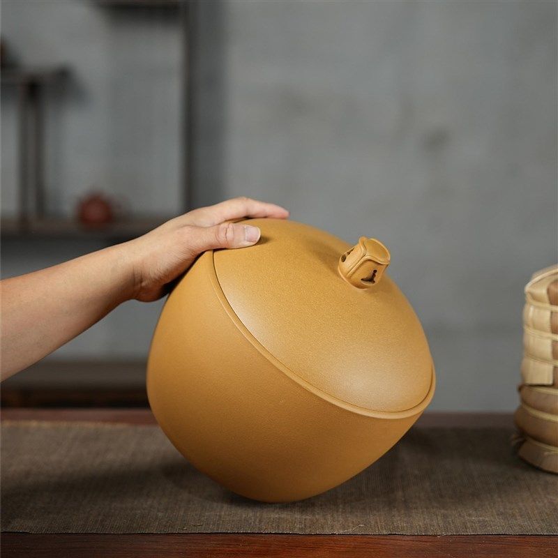 满仓段泥5饼罐大号紫砂茶叶罐饼茶散茶储存罐原矿防潮中式纯色