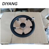 跨境船用五金配件 不锈钢PU方向盘 船用舵机方向转盘