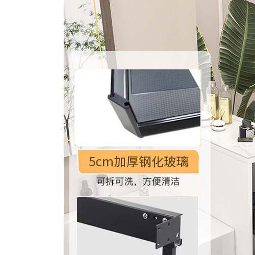 防水蜂窝铝拉篮柜浴室侧柜侧柜窄柜浴室水槽半壁玻璃隔断柜