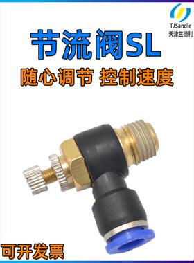 Sandle三德利节流阀气缸排气调速10-02接头SL8-M5/01/02/03/12-04