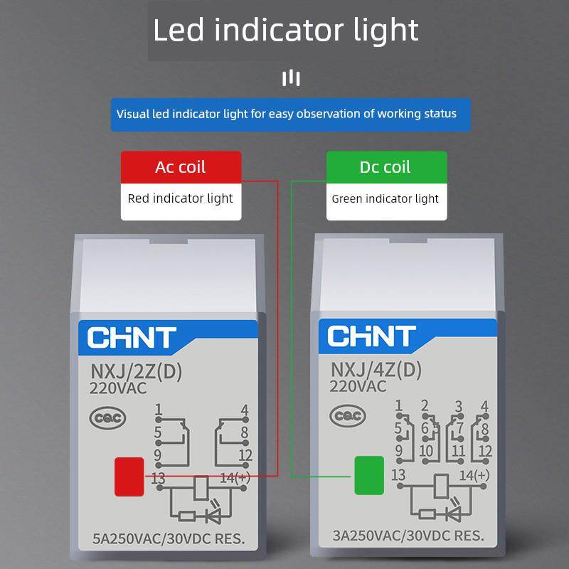 正泰NXJ小型电磁继电器2Z3Z4Z(D)中间继电器12V24V220V8脚14脚2ZH