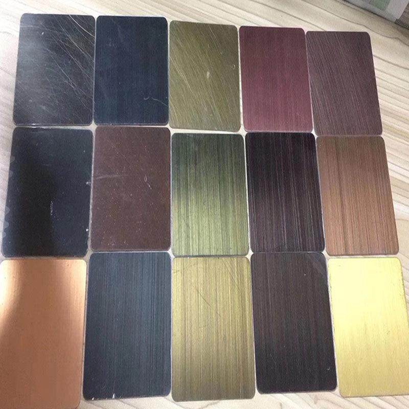 304拉丝红古铜不锈钢板201发黑做旧镀铜板青古铜紫铜黄铜彩色板