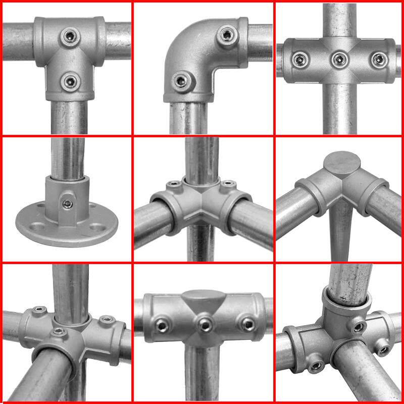 20/25/32mm铝合金钢管连接件铝合金展示架免打孔免焊接底座固定架
