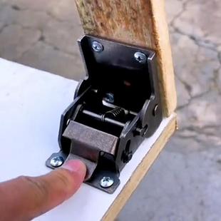 自锁铰链90度0度新款 重型折叠合折页茶几家具台桌脚配件 D22镀镍款