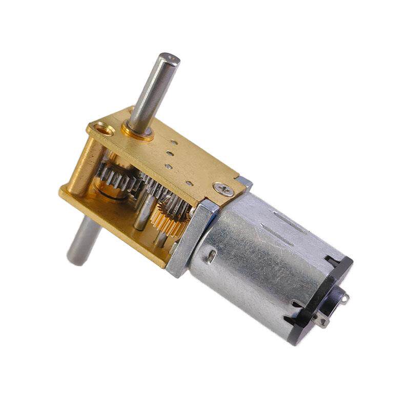 蜗轮蜗杆1218-N20减速马达 自锁双轴3V6V12V微型直流齿轮低速电机