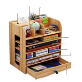 甄选公室桌面收纳盒杂物文件夹置物架书桌文具多层学生宿舍整理筐